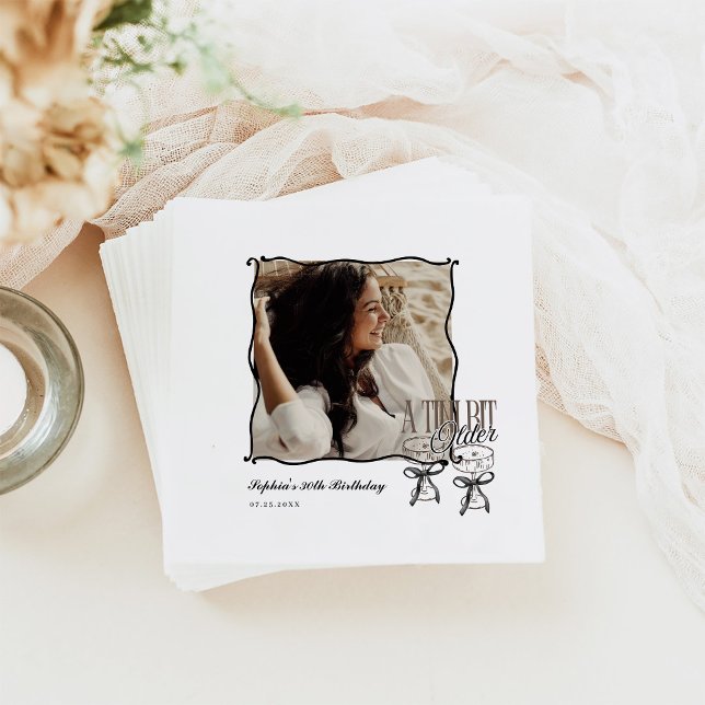 Tini Bit Older Espresso Martini Party Photo Napkin (Creator Uploaded)