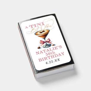 Tini Bit Older Espresso Martini Pink Bow Birthday Matchboxes