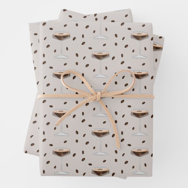Tini Bit Older Espresso Martini Signature Cocktail Wrapping Paper Sheets (In situ)