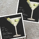 Tini Bit Older Martini Birthday Napkins<br><div class="desc">Tini Bit Older Birthday Cocktail Napkin. Add a playful touch to the celebration with this chic design featuring a watercolor green martini glass with olives on the right side. The phrase “A Tini Bit Older” appears prominently at the top in stylish handwritten script, bringing a fun twist to the look....</div>