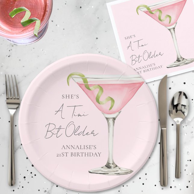 Tini Bit Older Martini Birthday Paper Plates (Tini Bit Older Martini Birthday Paper Plates )