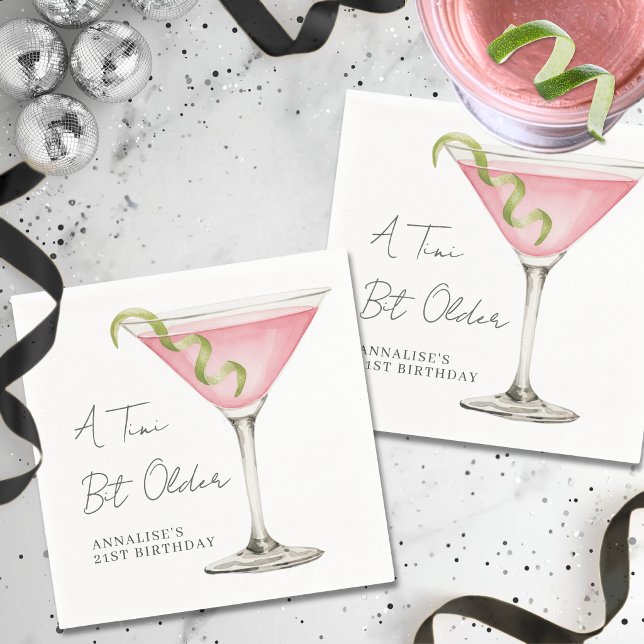 Tini Bit Older Martini Birthday Party Napkins (Tini Bit Older Martini Birthday Party Napkins)