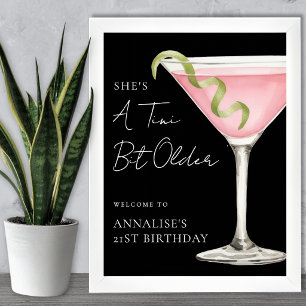 Tini Bit Older Martini Birthday Party Welcome Sign