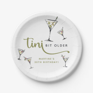 'Tini Bit Older' Martini Cocktail Adult Birthday Paper Plates