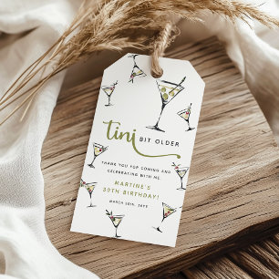 'Tini Bit Older' Martini Cocktail Birthday Favor Gift Tags