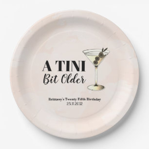 Tini Bit Older Martini Cocktail Birthday Paper Plates