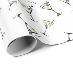 tini bit older Martini Cocktail Birthday Wrapping Paper