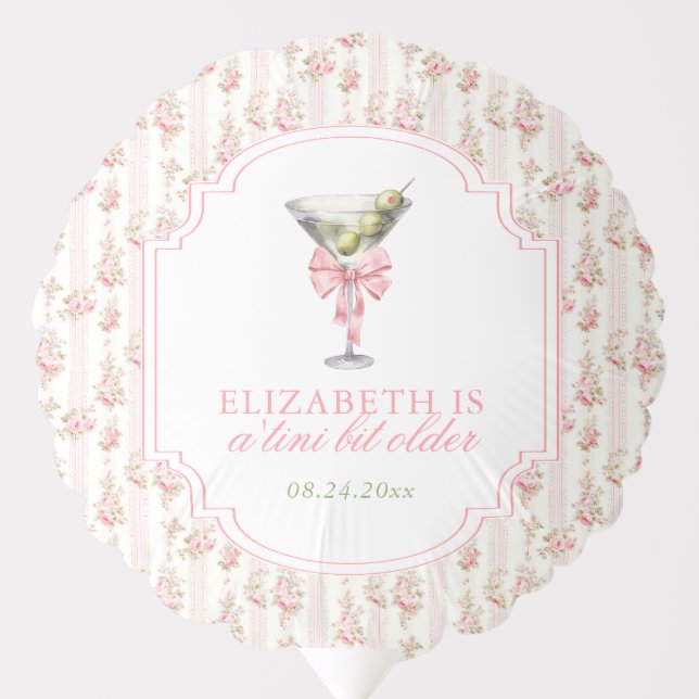 'Tini Bit Older Martini Coquette Birthday Balloon (Front)