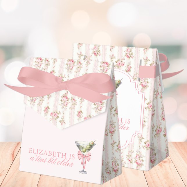 'Tini Bit Older Martini Coquette Birthday Favor Boxes (Creator Uploaded)