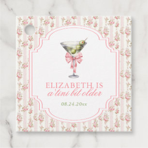 'Tini Bit Older Martini Coquette Birthday Favor Tags