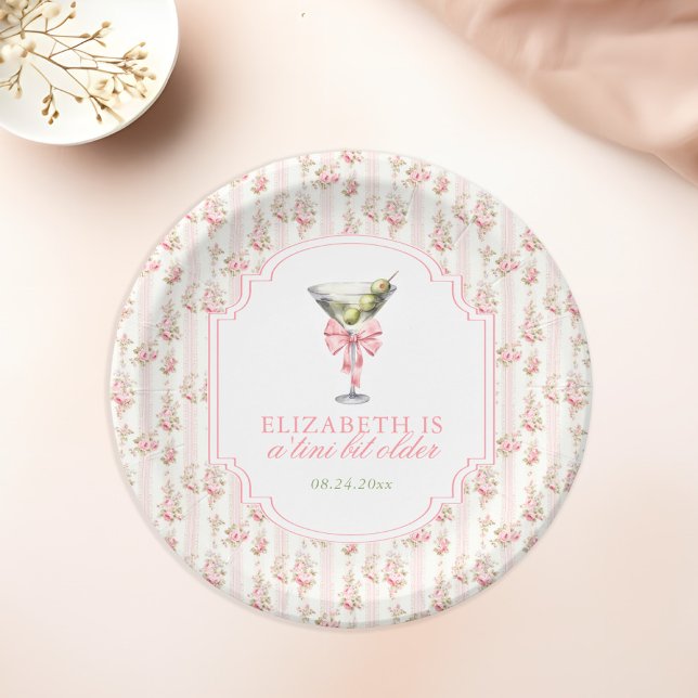 'Tini Bit Older Martini Coquette Birthday Paper Plates (Creator Uploaded)