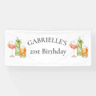 Tini Bit Older Martini Happy 21st Birthday Banner