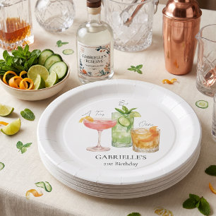 Tini Bit Older Martini Happy 21st Birthday Paper Plates