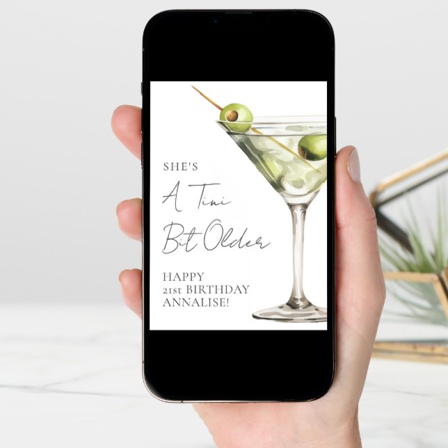 Tini Bit Older Martini Happy Birthday Card (Front Digital)