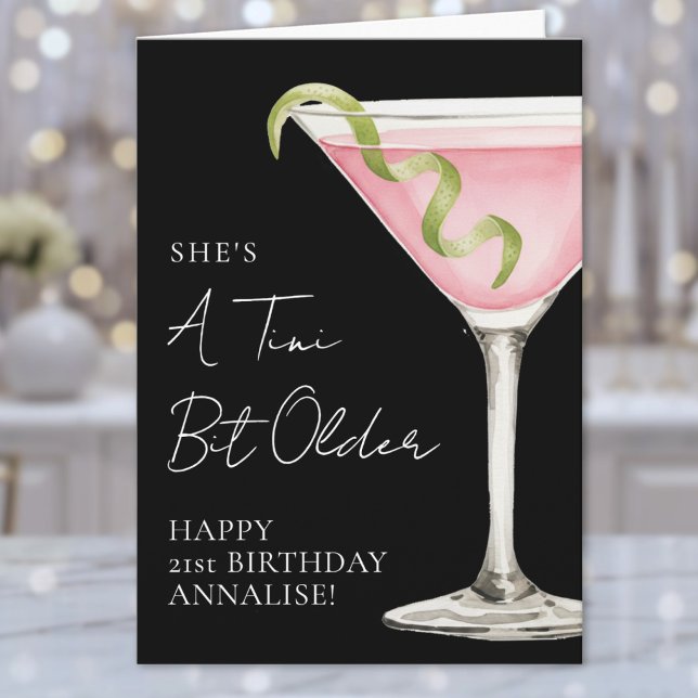 Tini Bit Older Martini Happy Birthday Card (Tini Bit Older Martini Happy Birthday Card)