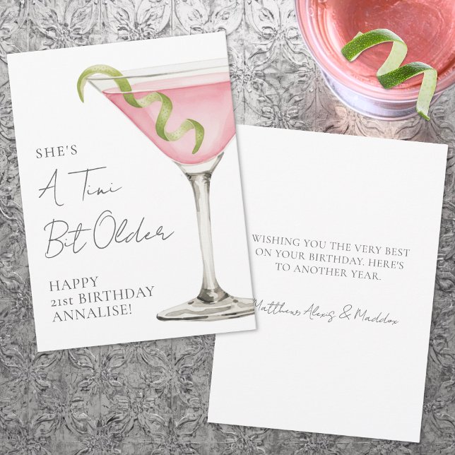 Tini Bit Older Martini Happy Birthday Card (Tini Bit Older Martini Happy Birthday Card)