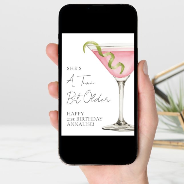 Tini Bit Older Martini Happy Birthday Card (Front Digital)