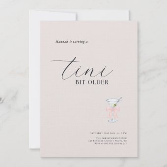 Tini Bit Older Martini Themed Birthday Invitation Zazzle
