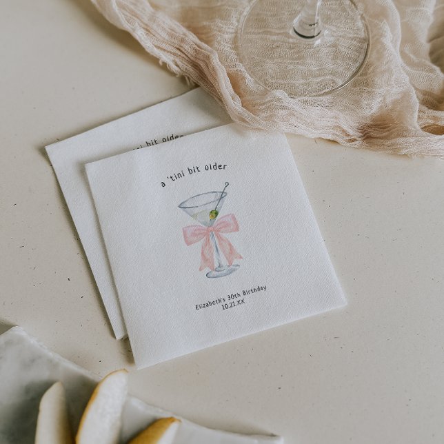 Tini Bit Older | Martini Themed Birthday Napkins (Creator Uploaded)