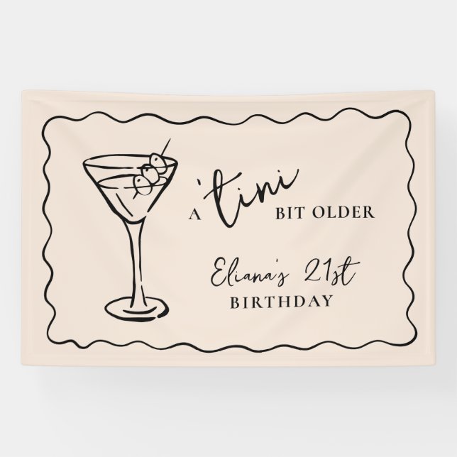 Tini Bit Older Personalized Birthday Party Banner (Horizontal)