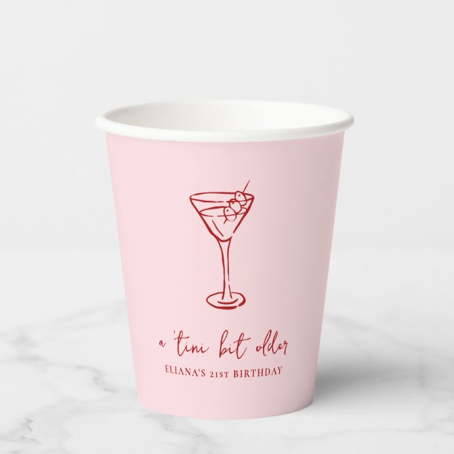 Tini Bit Older Personalized Birthday Party Paper Cups (Front)