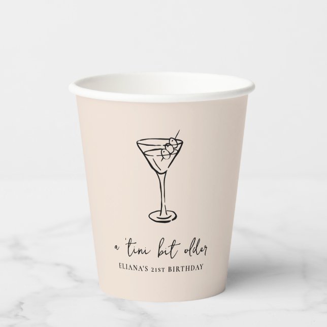 Tini Bit Older Personalized Birthday Party Paper Cups (Front)