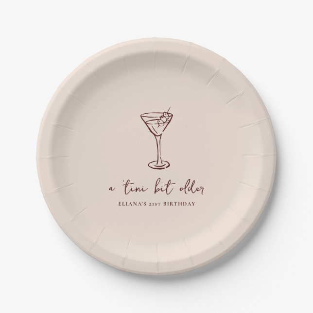 Tini Bit Older Personalized Birthday Party Paper Plates (Front)