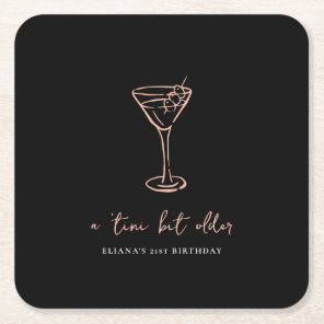 Tini Bit Older Personalized Birthday Party Square Paper Coaster