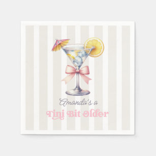Tini Bit Older Preppy Martini Birthday Cocktail Napkins