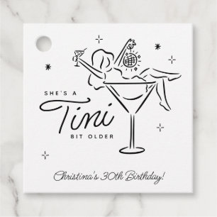 Tini Bit Older Whimsical Martini Birthday Favor Tags