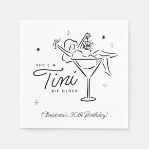 Tini Bit Older Whimsical Martini Birthday Napkins
