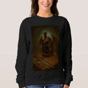 Tini dragon hugging a wine bottle fantasy art sweatshirt