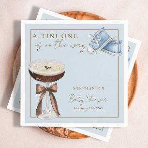 Tini One Blue Espresso Martini Boy Baby Shower Napkins