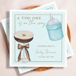 Tini One Blue Espresso Martini Boy Baby Shower Napkins