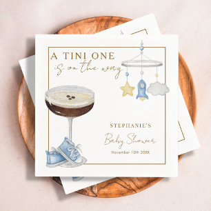 Tini One Blue Espresso Martini Boy Baby Shower Napkins