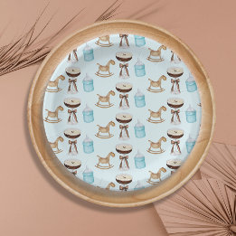 Tini One Blue Espresso Martini Boy Baby Shower Paper Plates