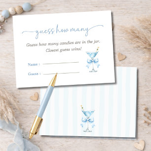 Tini One Boy Baby Shower Game Guess How Many Card