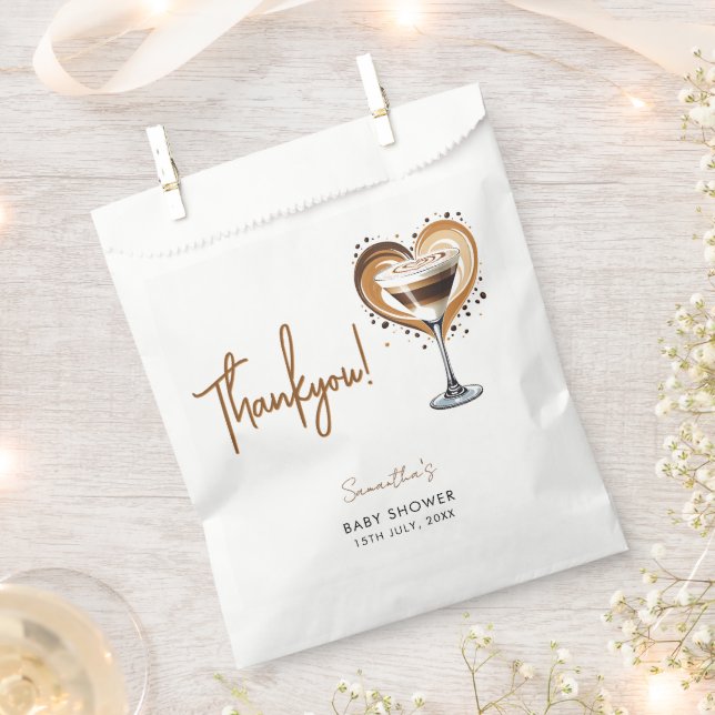 Tini One Espresso Martini Baby Shower Favor Bag (Clipped)