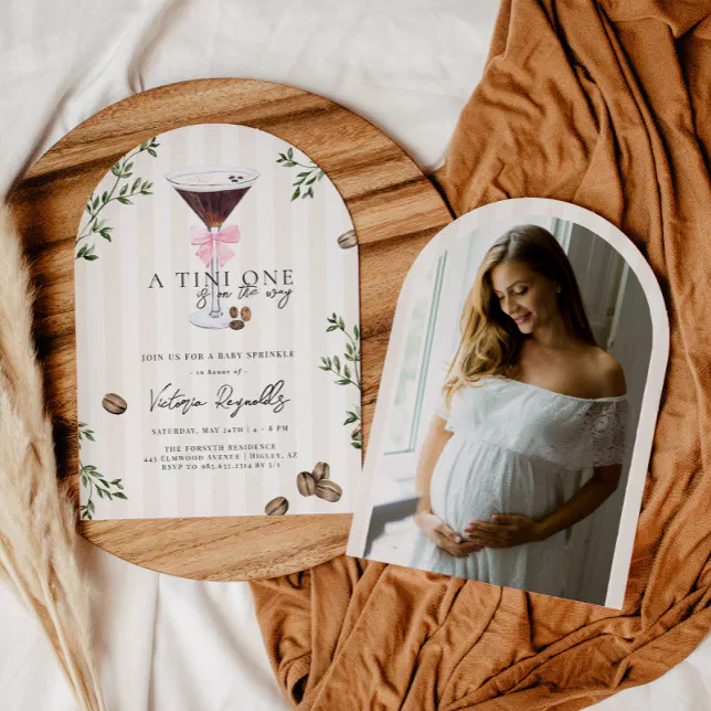 Tini One | Espresso Martini Baby Shower Invitation


