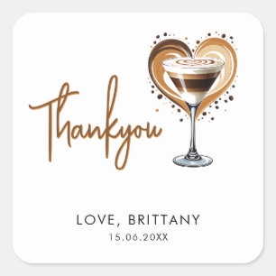 Tini One Espresso Martini Baby Shower Square Sticker