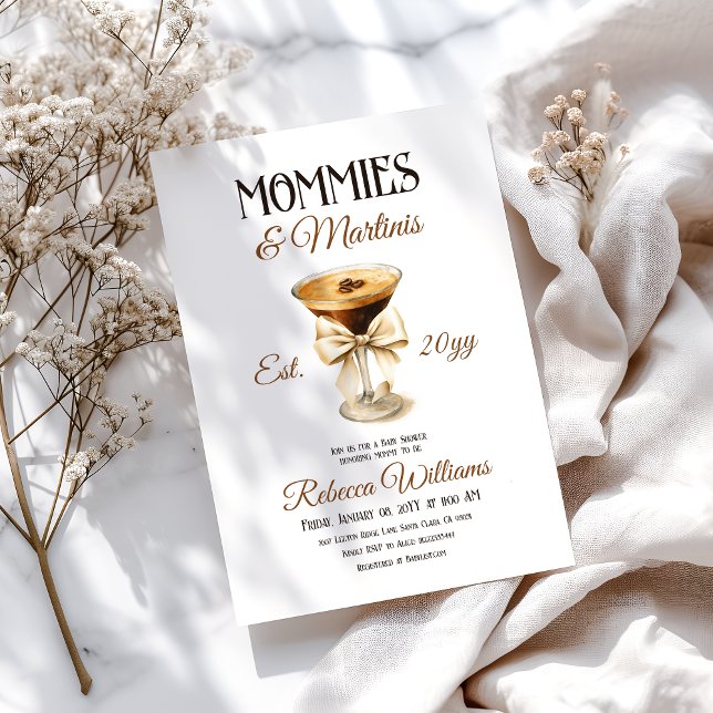 Tini One Mommies and Martini Espresso Baby Shower Invitation (Creator Uploaded)