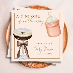 Tini One Pink Espresso Martini Girl Baby Shower Napkins