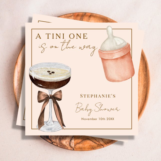 Tini One Pink Espresso Martini Girl Baby Shower Napkins (Creator Uploaded)