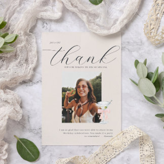 Tini Thank You | Martini Themed Photo Card