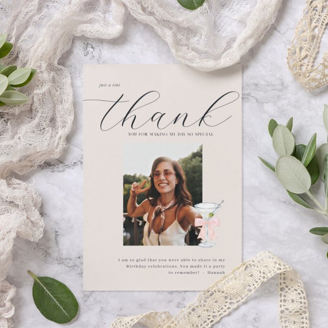 Tini Thank You | Martini Themed Photo Card (Creator Uploaded)