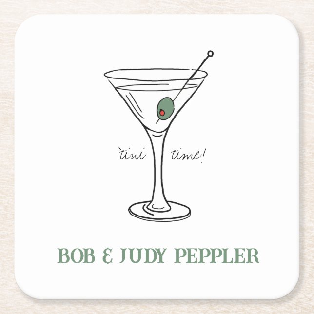 'tini time Personalized Paper Coasters (Front)