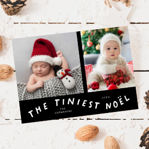 Tiniest Noel Black Holiday Birth Announcement
