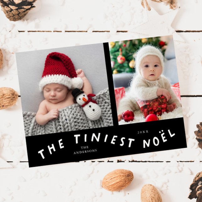 Tiniest Noel Black Holiday Birth Announcement (Creator Uploaded)