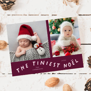 Tiniest Noel Cranberry Holiday Birth Announcement
