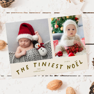 Tiniest Noel Cream Holiday Birth Announcement